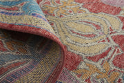 Bennet Hand Knotted Blue and Red Rug by BD Fine Roll Image 1