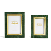 Aventurine Green and Gold Photo Frames, Set of 2