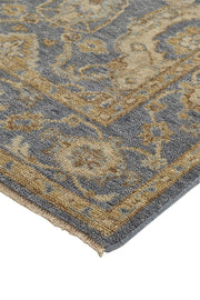 Irie Hand Knotted Blue and Gold Rug by BD Fine Corner Image 1