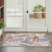 Aloha Indoor Outdoor Blue Mocha Floral Rug By Nourison Nsn 099446921475 9