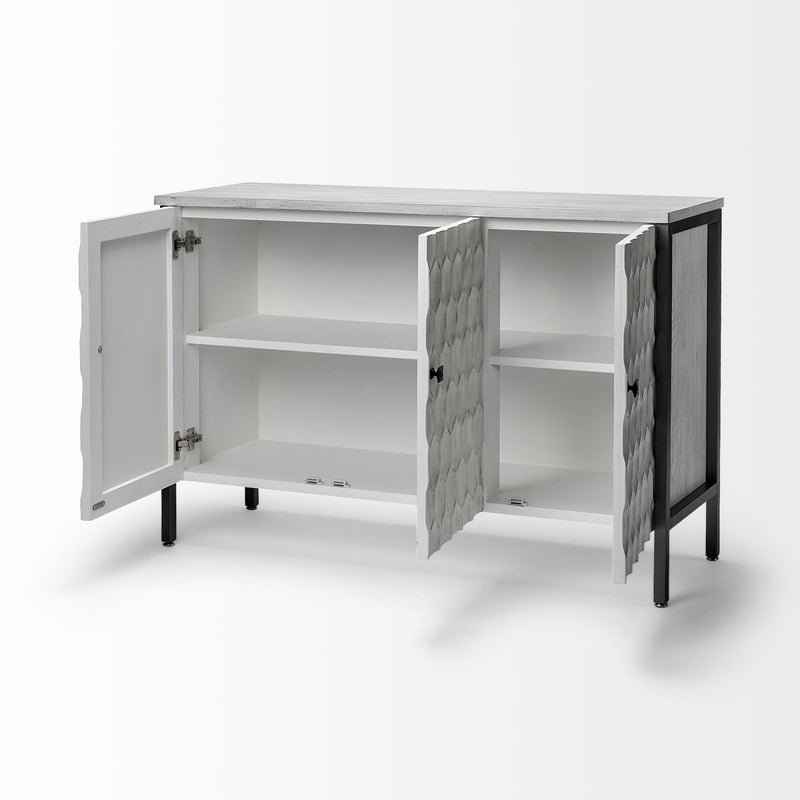 media image for Savannah Gray Accent Cabinet 3 Door Mercana Mer 68268 5 274