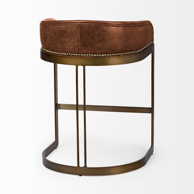 product image for Hollyfield Leather Seat Bar Counter Stool Mercana Mer 67079 18 84