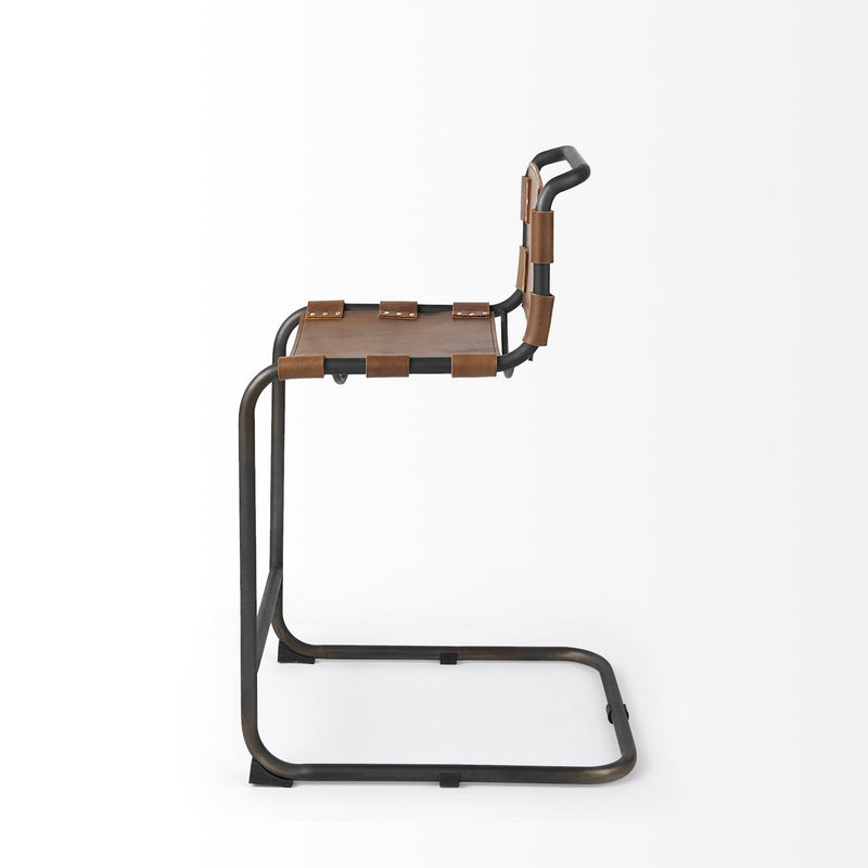 media image for Berbick Leather Seat Bar Counter Stool Mercana Mer 69276 5 299