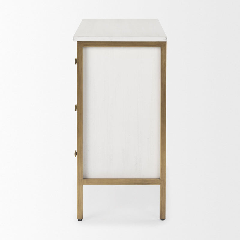 media image for Savannah Gold Accent Cabinet 3 Drawer Mercana Mer 69758 3 270