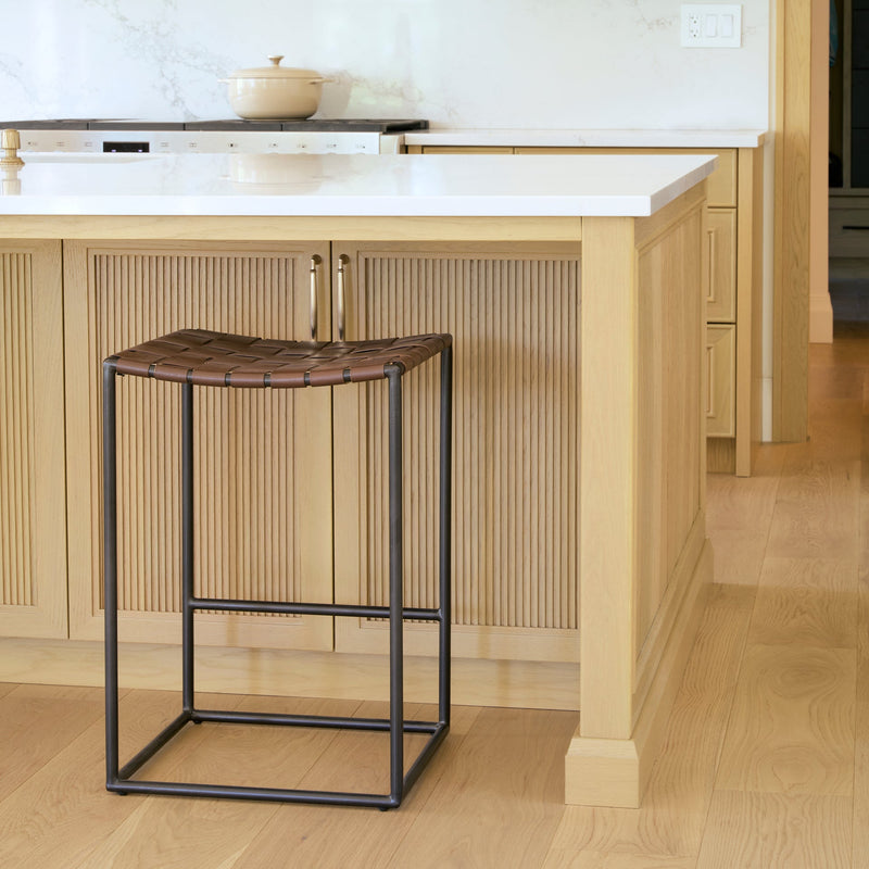 media image for Clarissa Leather Seat Bar Counter Stool Mercana Mer 69392 34 20