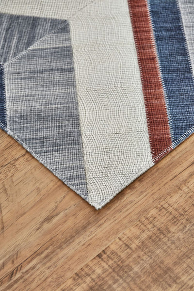 product image for Bromham Flatweave Blue and Red Rug by BD Fine Corner Image 1 41