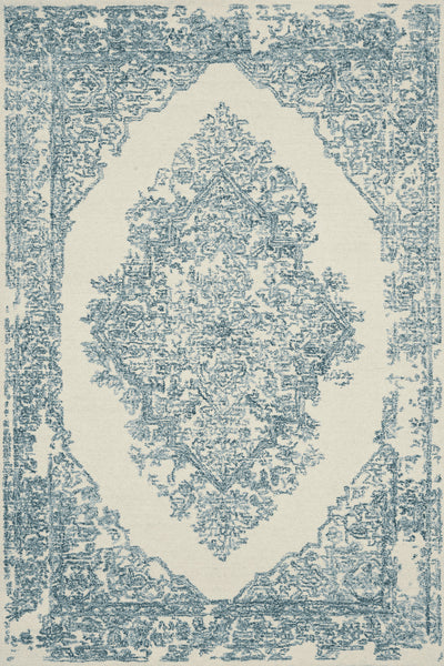 product image of Annie Hooked White / Blue Rug Flatshot Image 549