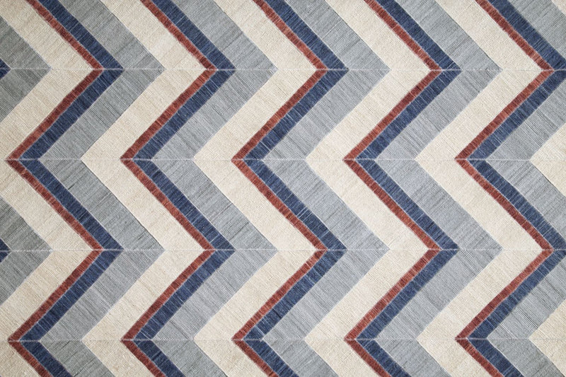 media image for Bromham Flatweave Blue and Red Rug by BD Fine Texture Image 1 281