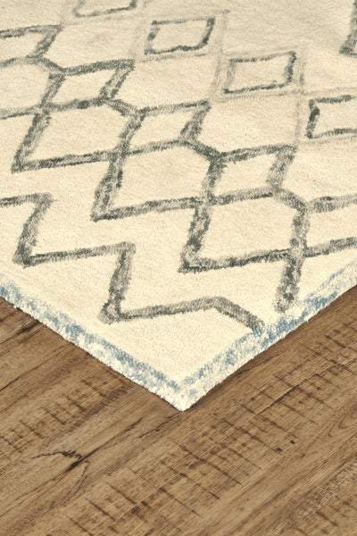 product image for Quillan Hand Tufted Beige and Blue Rug by BD Fine Corner Image 1 70