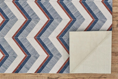 product image for Bromham Flatweave Blue and Red Rug by BD Fine Fold Image 1 53