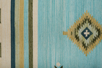 product image for Amara Flatweave Blue and Yellow Rug by BD Fine Texture Image 1 25