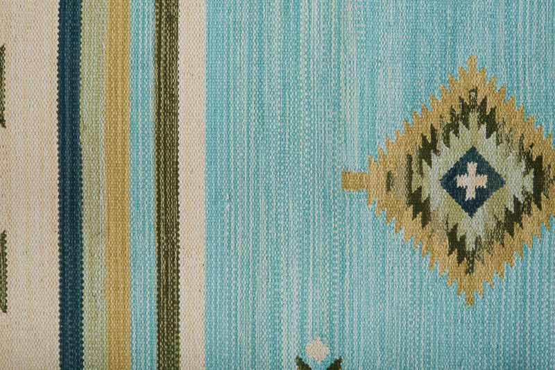 media image for Amara Flatweave Blue and Yellow Rug by BD Fine Texture Image 1 292