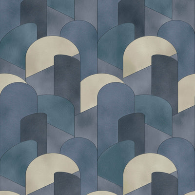 product image of sample 3d geometric graphic wallpaper in blue teal beige from the elle decoration collection by galerie wallcoverings 1 568