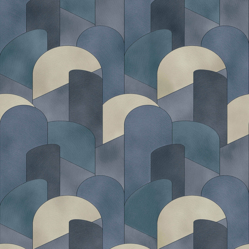media image for sample 3d geometric graphic wallpaper in blue teal beige from the elle decoration collection by galerie wallcoverings 1 29
