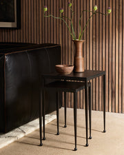 dalston nesting end tables in antique brown 27