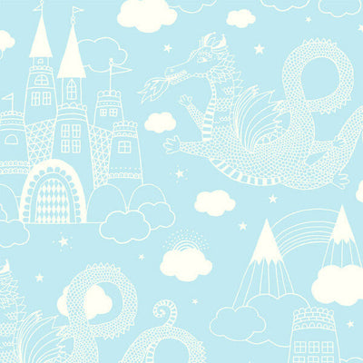 product image of Dragon Sky Light Blue Wallpaper by Majvillan 532