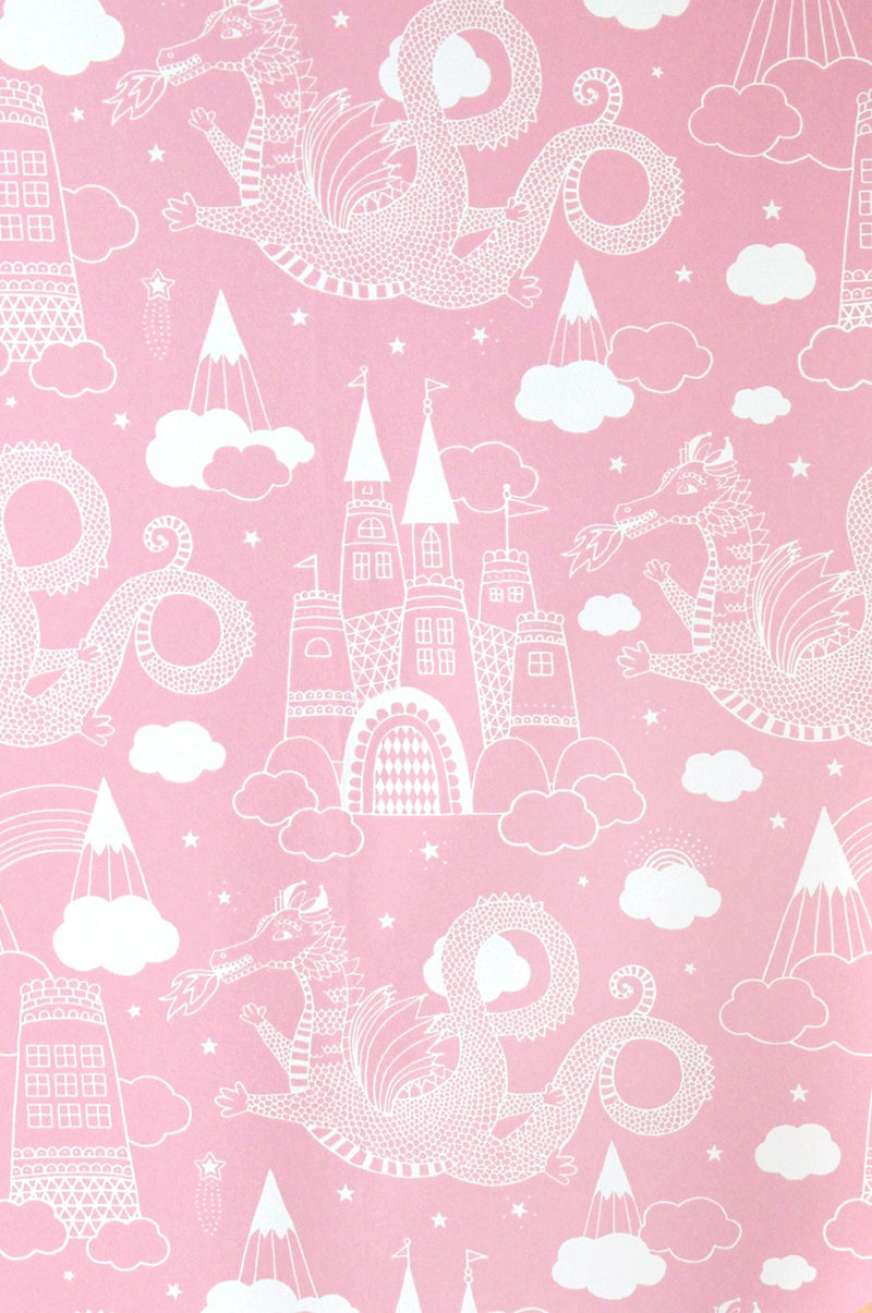 media image for Dragon Sky Pink Wallpaper by Majvillan 253