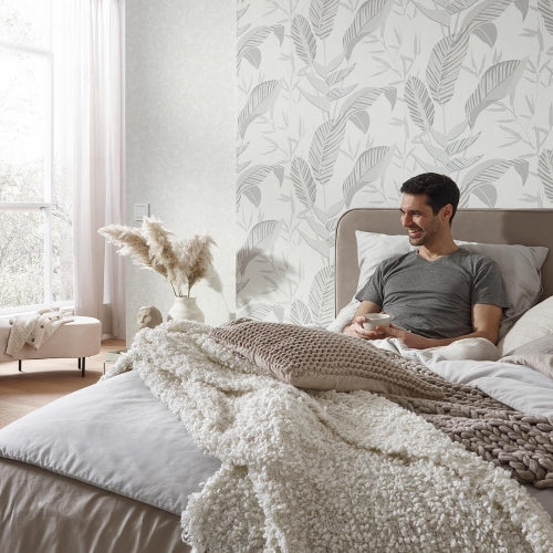 media image for Elle Decoration Floral Wallpaper in Grey 248