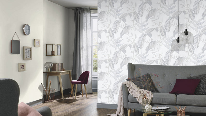 media image for Elle Decoration Floral Wallpaper in Grey 269