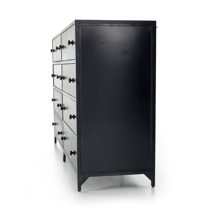 belmont 8 drawer metal dresser in dark metal 3