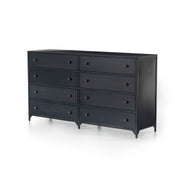 belmont 8 drawer metal dresser in dark metal 2