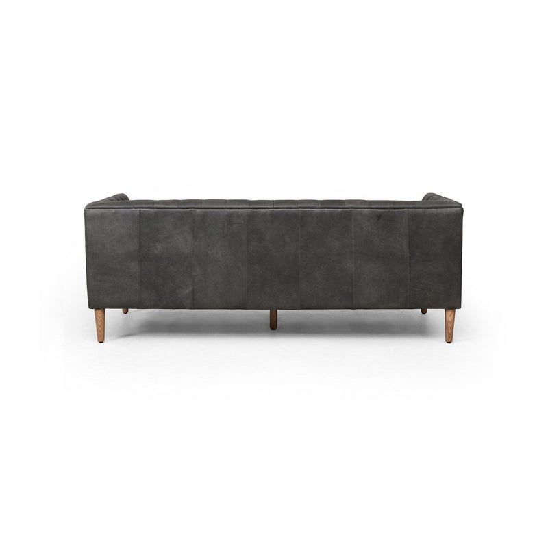 media image for Williams Leather Sofa in Natural Washed Ebony - Open Box 3 235