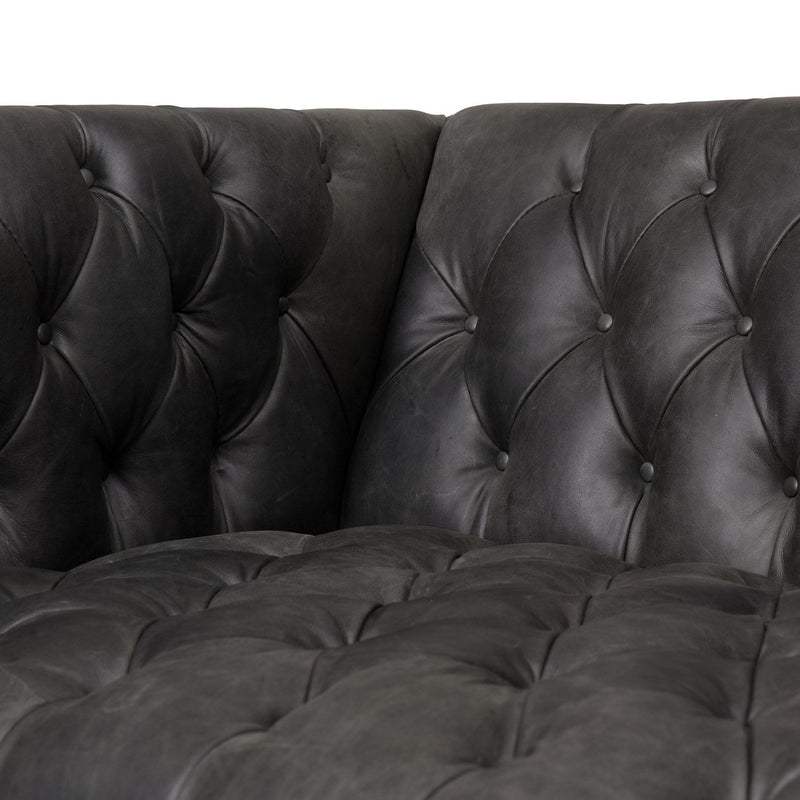 media image for Williams Leather Sofa in Natural Washed Ebony - Open Box 4 273