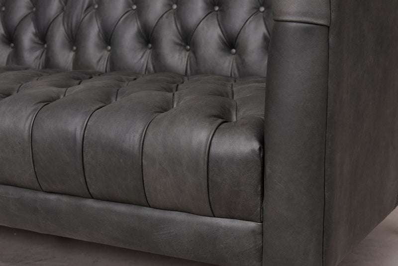 media image for Williams Leather Sofa in Natural Washed Ebony - Open Box 5 284