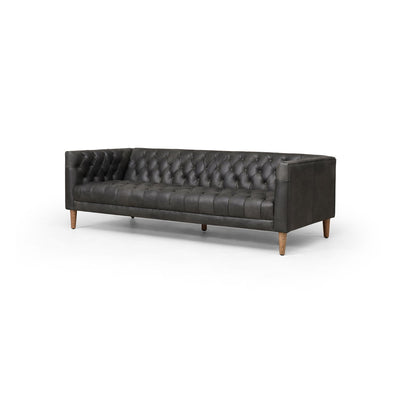 product image for Williams Leather Sofa in Natural Washed Ebony - Open Box 6 86
