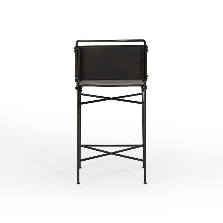 wharton counter stool in distressed black by Four Hands 4