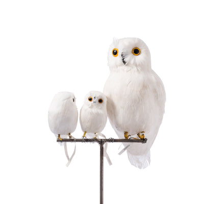 product image for artificial bird small white owl side design by puebco 4 1