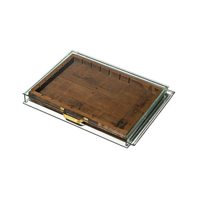 product image for glass display case with vintage drawer 3 37