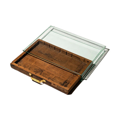 product image for glass display case with vintage drawer 4 55