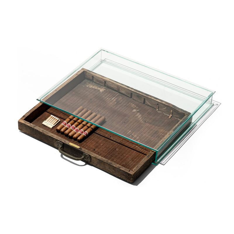 media image for glass display case with vintage drawer 1 266