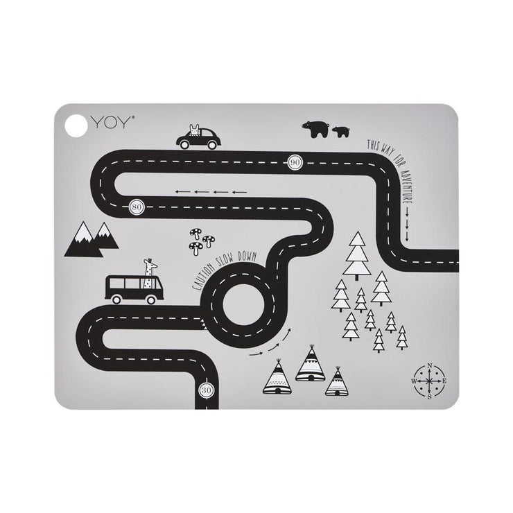 set of 2 adventure placemats in grey design by oyoy 1