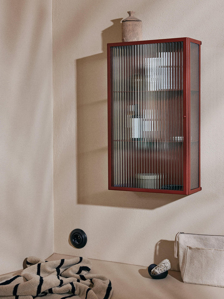 Haze Wall Cabinet in Oxide Red by Ferm Living Room1