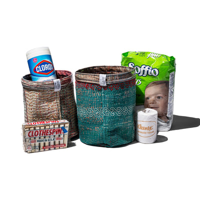 product image for Covered Vintage Kantha Quilt Medium Organizer Puebco 113845 2 90