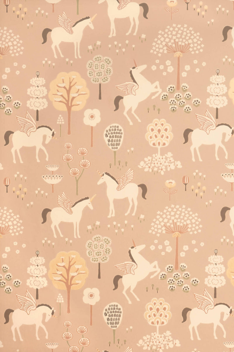 media image for Sample True Unicorn Wallpaper in Old Pink 223