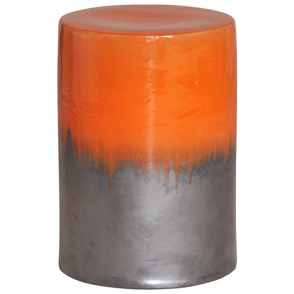 media image for Garden Stool in Two-Tone Burnt Orange Glaze design by Emissary 232