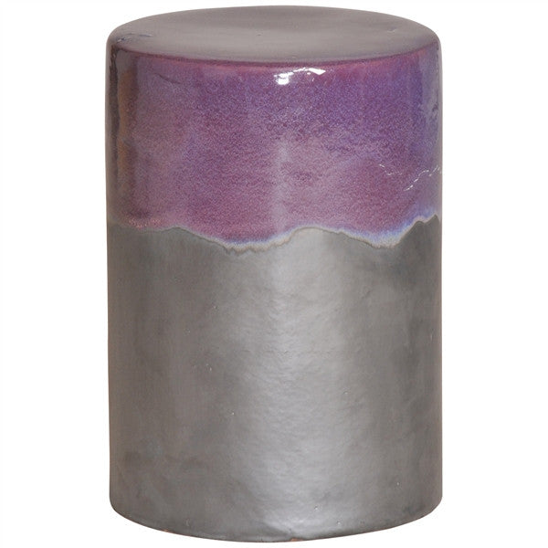 media image for garden stool in two tone eggplant glaze design by emissary 1 254