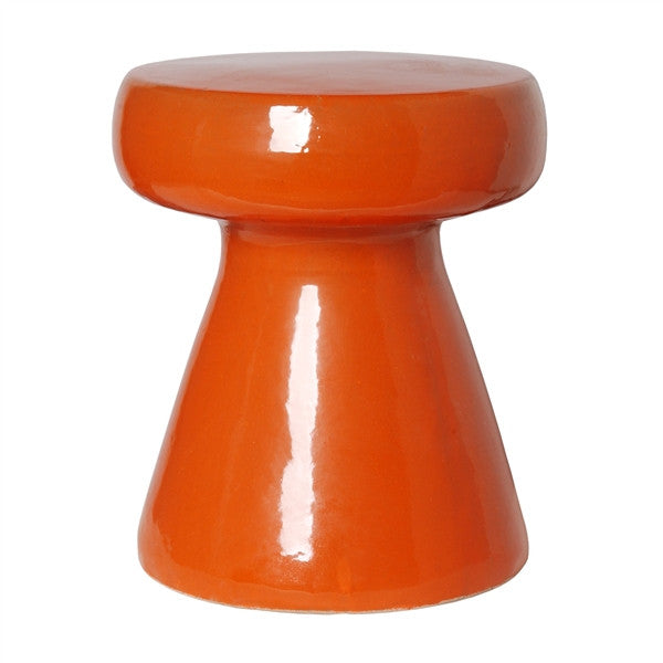 mushroom stool in burnt orange design by emissary 1