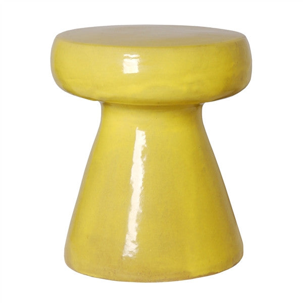 mushroom stool in mustard yellow design by emissary 1