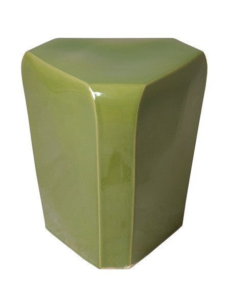 triangle stool in celery green design by emissary 1