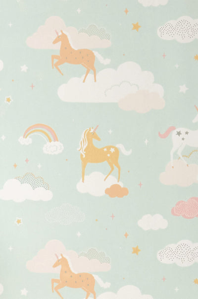 product image of Rainbow Treasures Bubblegum Turquoise Wallpaper by Majvillan 565