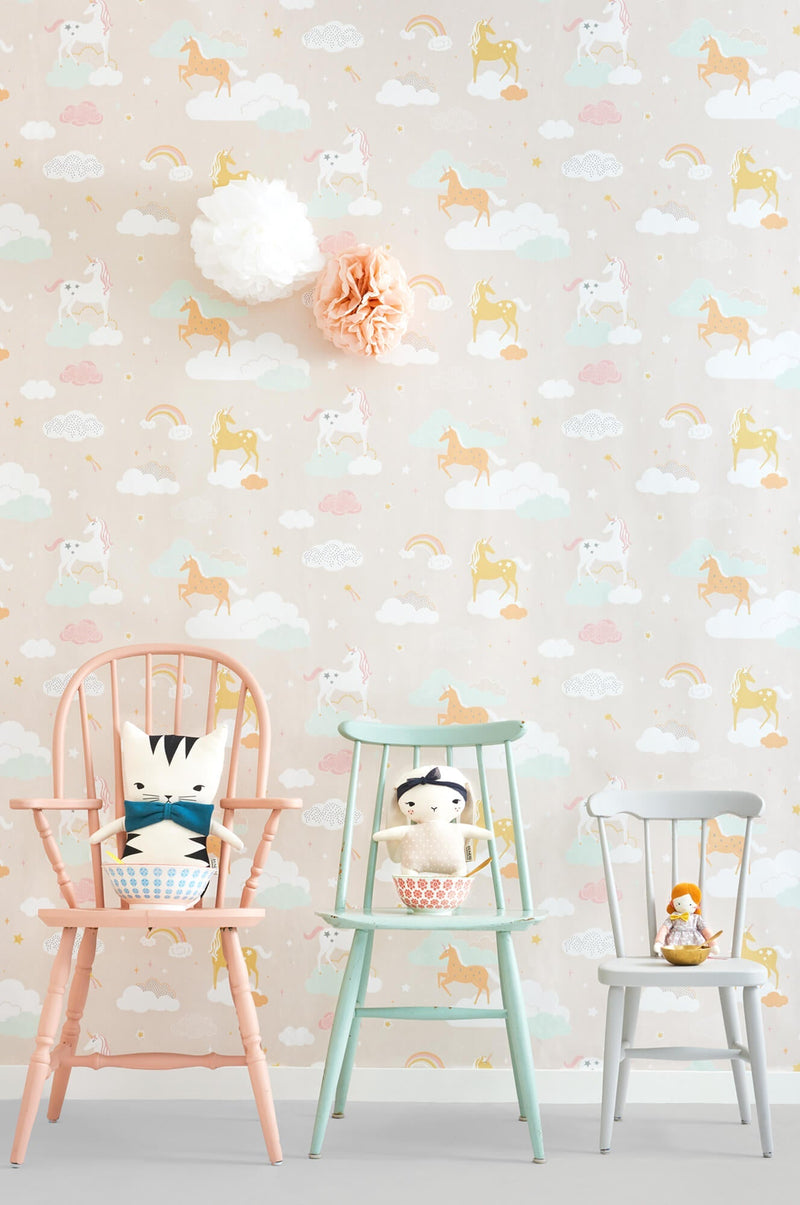 media image for Rainbow Treasures Lovely Pastel Pink Wallpaper by Majvillan 282