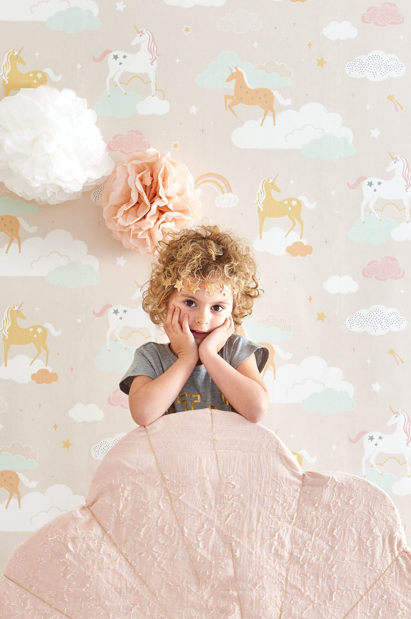 media image for Rainbow Treasures Lovely Pastel Pink Wallpaper by Majvillan 222
