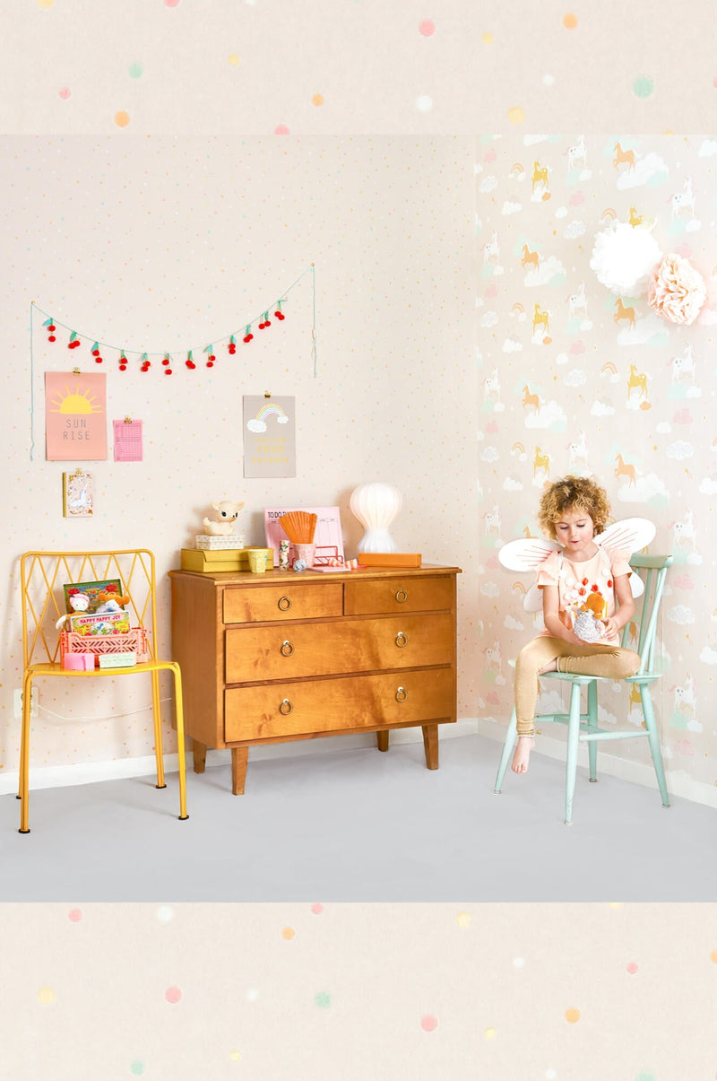 media image for Rainbow Treasures Lovely Pastel Pink Wallpaper by Majvillan 249