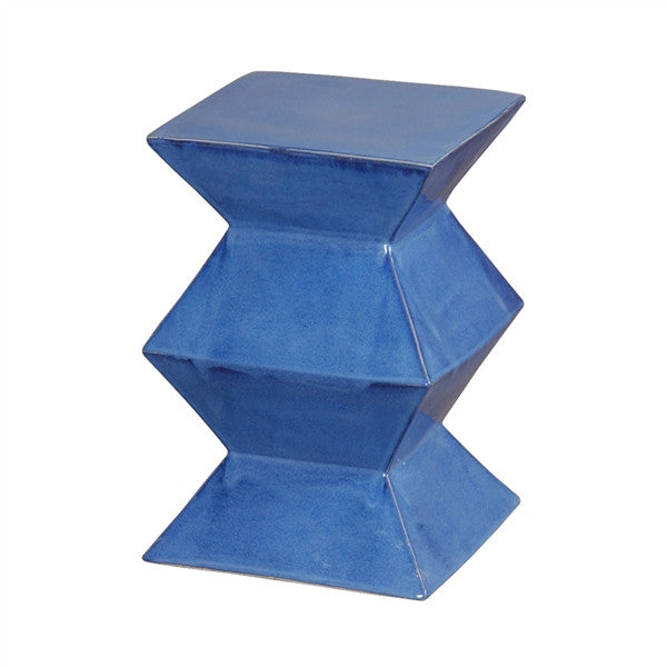 zigzag garden stool in blue design by emissary 1