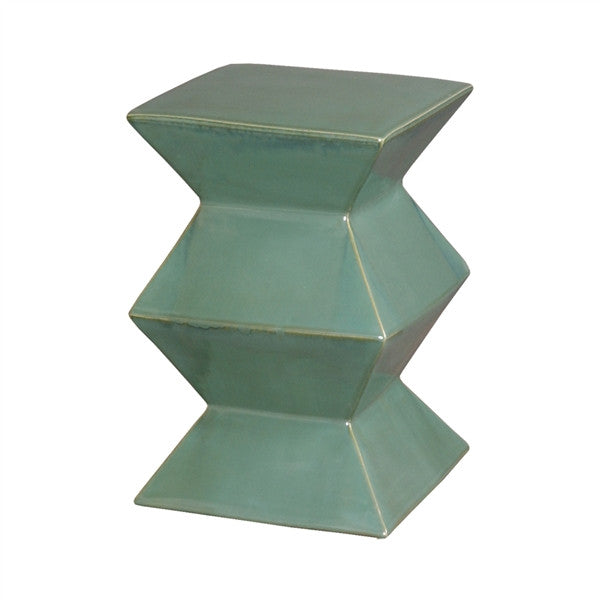 zigzag garden stool in green design by emissary 1