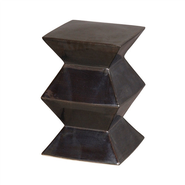 zigzag garden stool in metallic black design by emissary 1